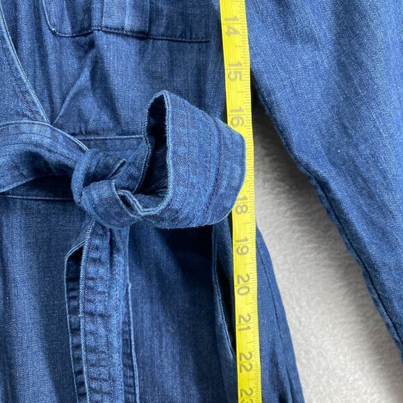 BANANA REPUBLIC Jumpsuit Womens 12 Denim Belted Coverall Cotton Blue - Picture 10 of 16